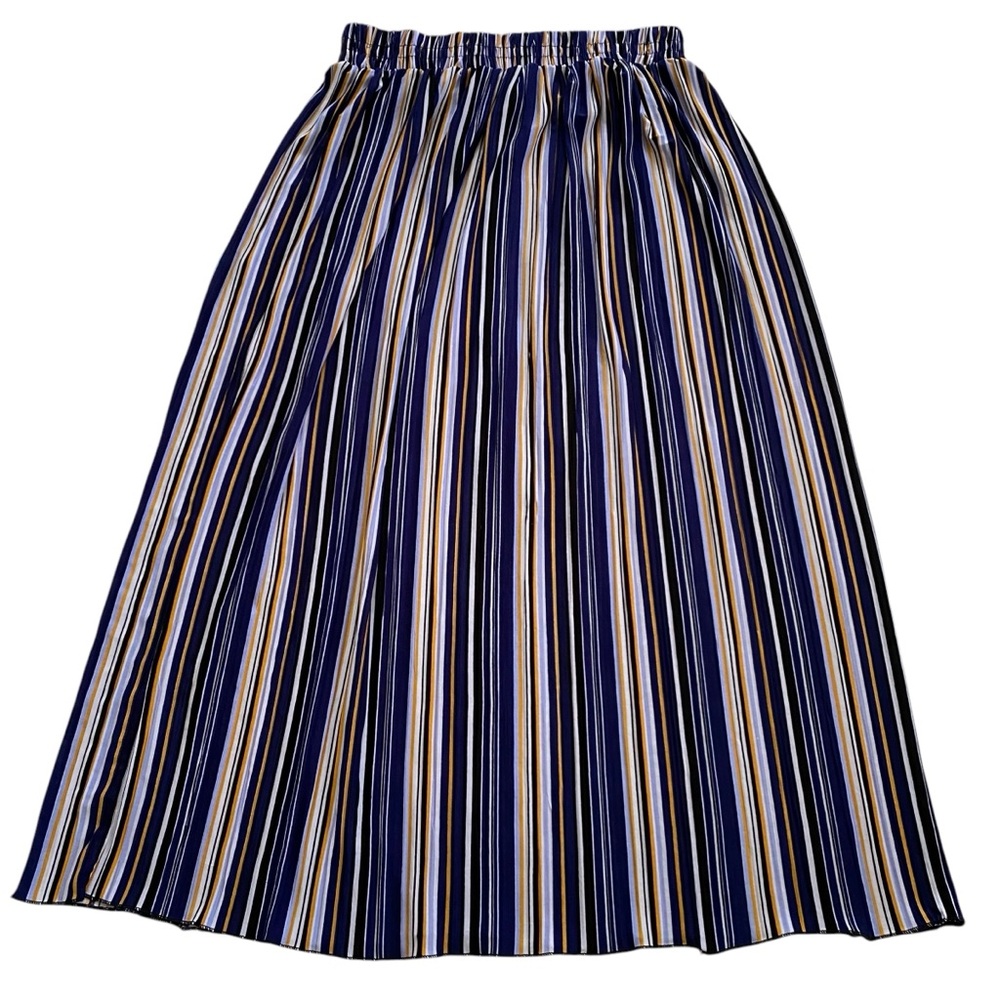 Anna Morgan Stripes Maxi A-Line Skirt Elastic Waistband Women’s Size Large